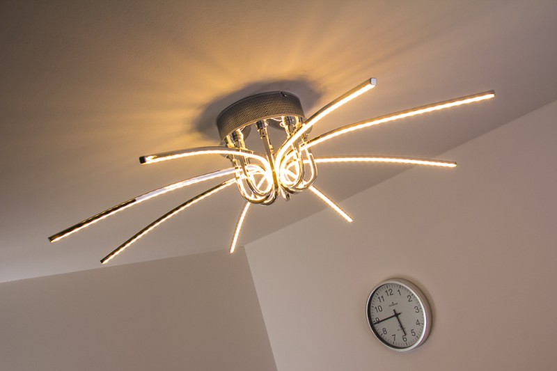 Plafoniere Eglo Led : Led plafoniera 1x26w cromo metallo ip20 lampadario lampada da