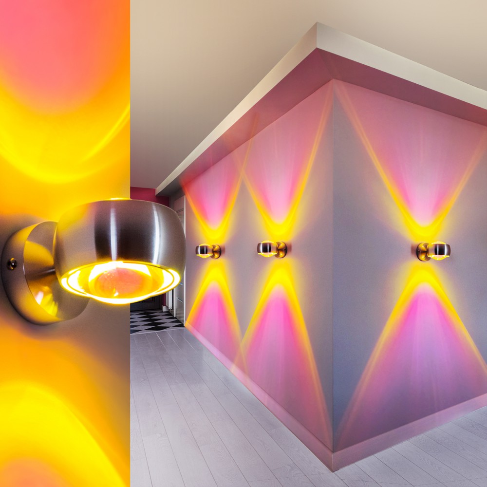 Spot Design Flur Strahler Wandleuchte Wand Lampen Wohn Zimmer Leuchten magenta