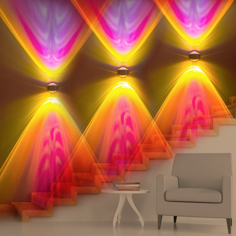 Design Flur Strahler Wandleuchte Wohn Zimmer Wand Leuchte Wandlampe blau magenta