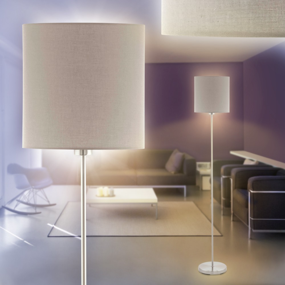 Flur Stand Boden Lampen Leuchten Stehlampe Schlaf Wohn Zimmer Stoff schwarz//gold