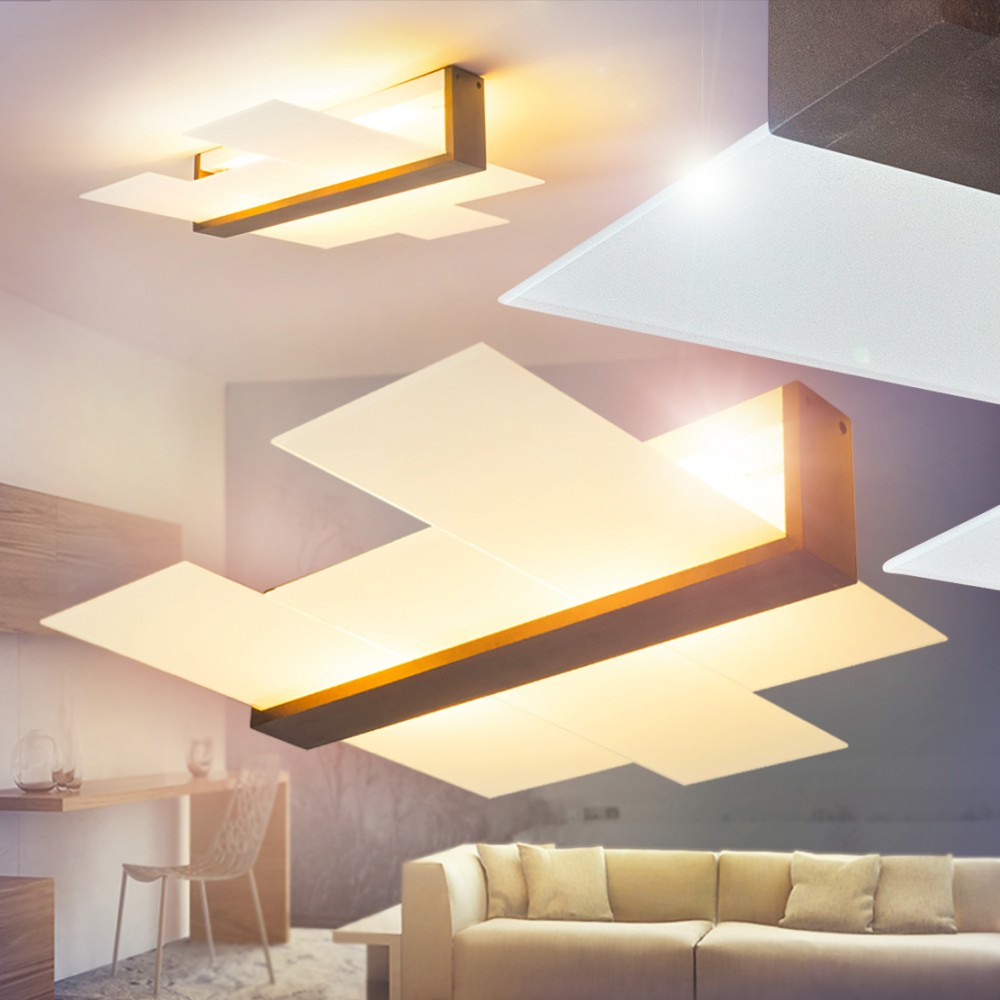 Design LED Deckenleuchte Wengi Flur Dielen Wohn Schlaf Raum Zimmer Beleuchtung