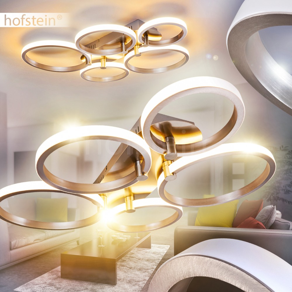 LED Design Flur Dielen Lampen dimmbar Decken Leuchte Wohn Schlaf Raum goldfarben