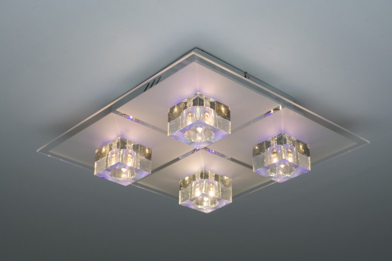 Plafoniere Led Rgb : Plafoniera led rgb multicolore lampada soffitto design vetro