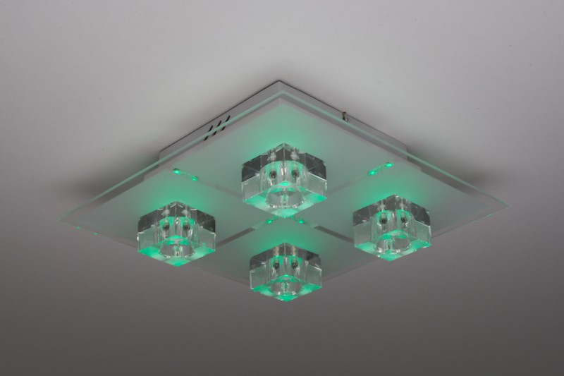 Plafoniere Led Rgb : Plafoniera led rgb multicolore lampada soffitto design vetro