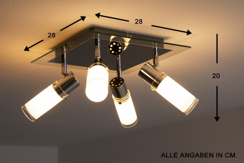 Plafoniere Per Laboratorio : Lampada da soffitto design vetro 4 faretti moderno plafoniera
