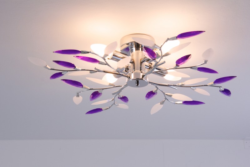 Plafoniere Viola : Plafoniera design decor di foglie viola lampada da soffitto
