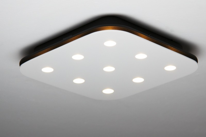 Plafoniera Led Philips : Philips plafoniera quadrata led in alluminio lampada design moderno