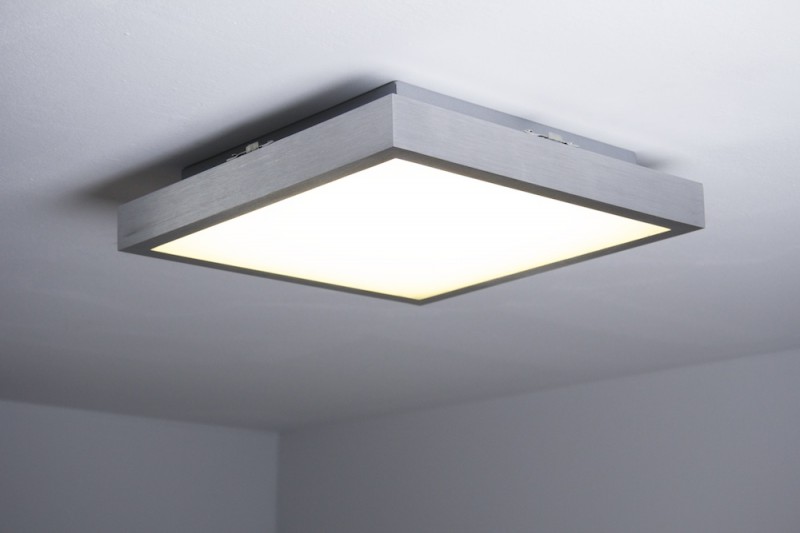 Plafoniera Led : 34 5cm forma quadrata plastica bianca e alluminio plafoniera led
