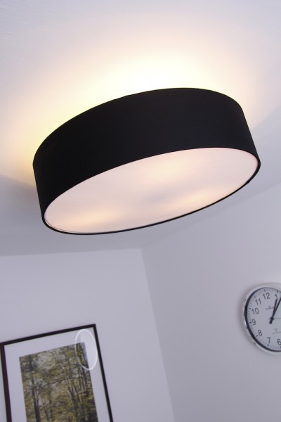 Deckenleuchte Leuchte Design Deckenstrahler Lampe Deckenlampe schwarz Stoff